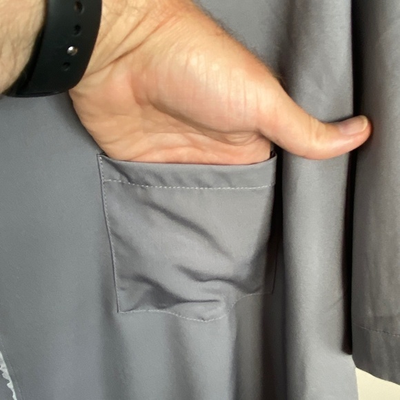 Hawalili‎ Men's Gray Hawaiian Tropical Short Sleeve Button Up Shirt 3XL Bowling - Picture 5 of 16